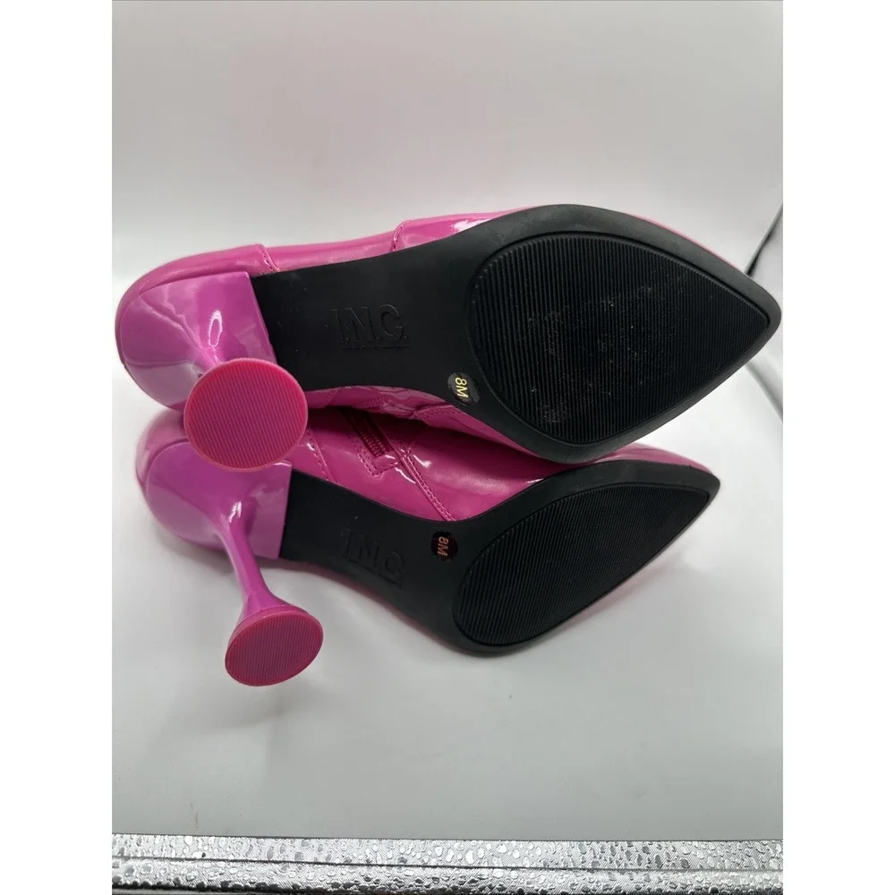 New INC‎ International Concepts Hot Pink Ankle Boots Patent Barbiecore Size 8M